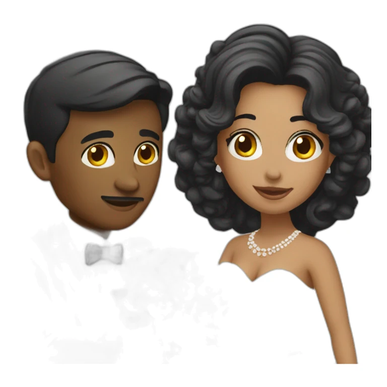 latina bride black groom sticker