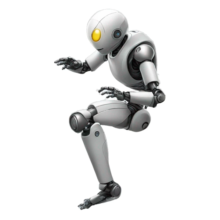 human robot climbing up stairs sticker