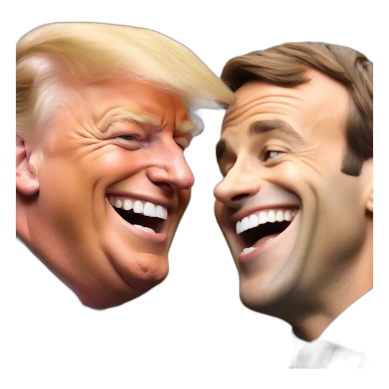 Trump and Macron laughing sticker