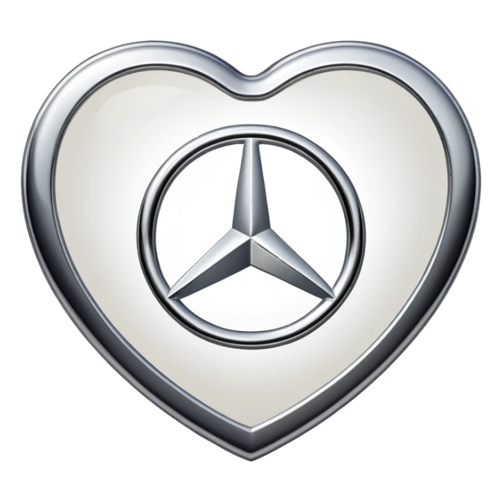 heart shaped Mercedes logo sticker
