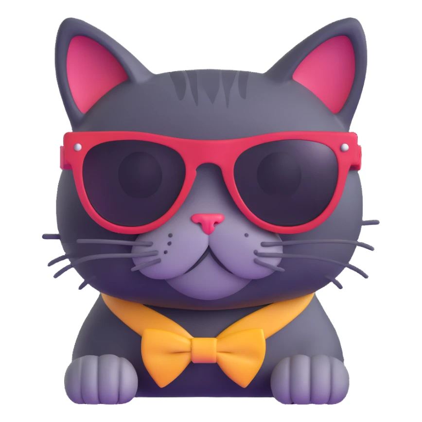 cat wearing sunglasses sticker
