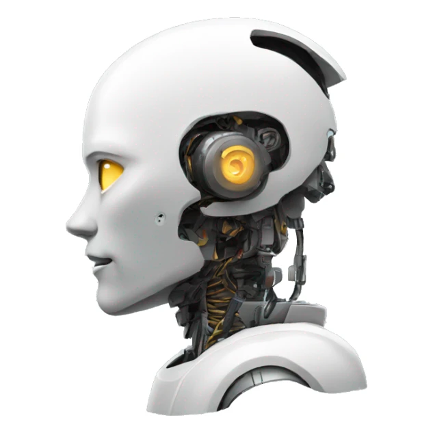 robot face in profile side view sticker