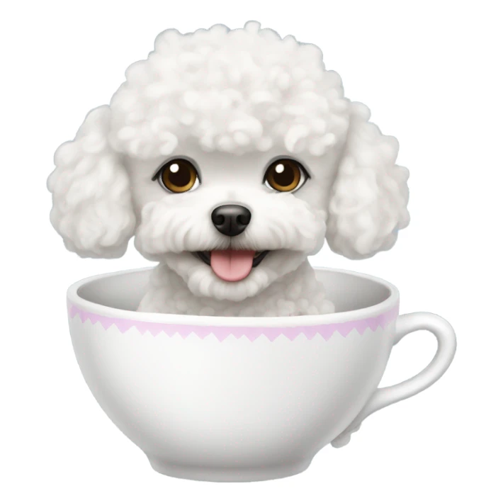 A white teacup poodle sticker