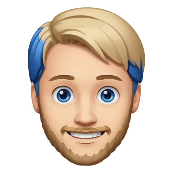 PewDiePie with blue eyes sticker