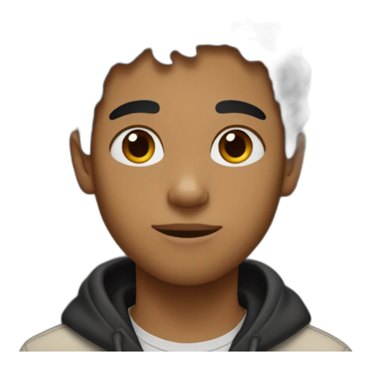 half brown boy with black hair sticker