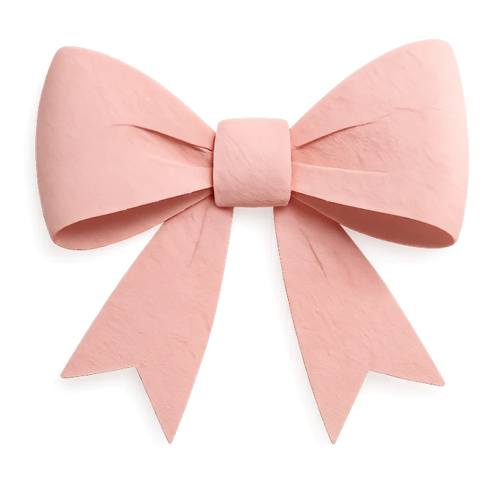 paper craft style light pink bow sticker