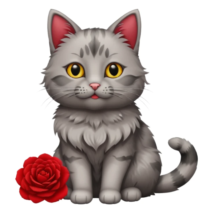 Cat and flower sticker