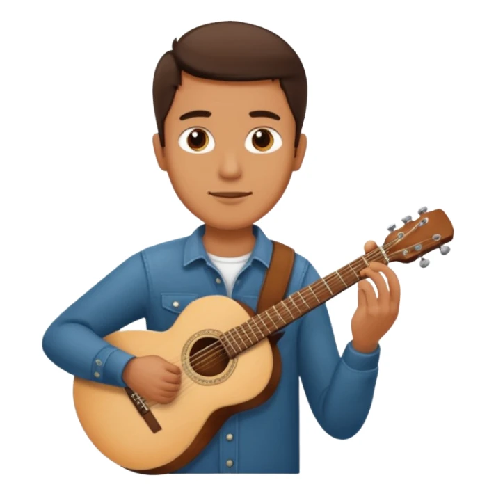 man holding guitar sticker