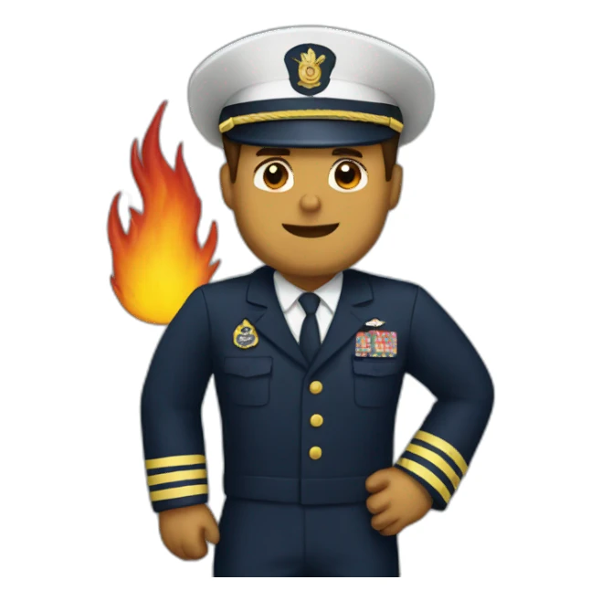 navy man and fire sticker