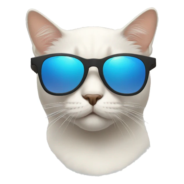 a cat with transparent sunglasses  sticker