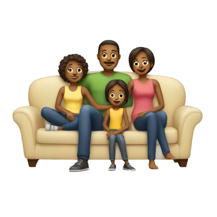 family on couch sticker