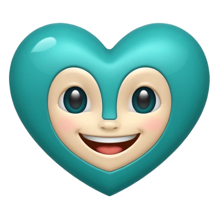 Teal heart laughing sticker