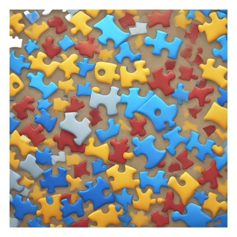 randomly disrupted puzzle pieces sticker