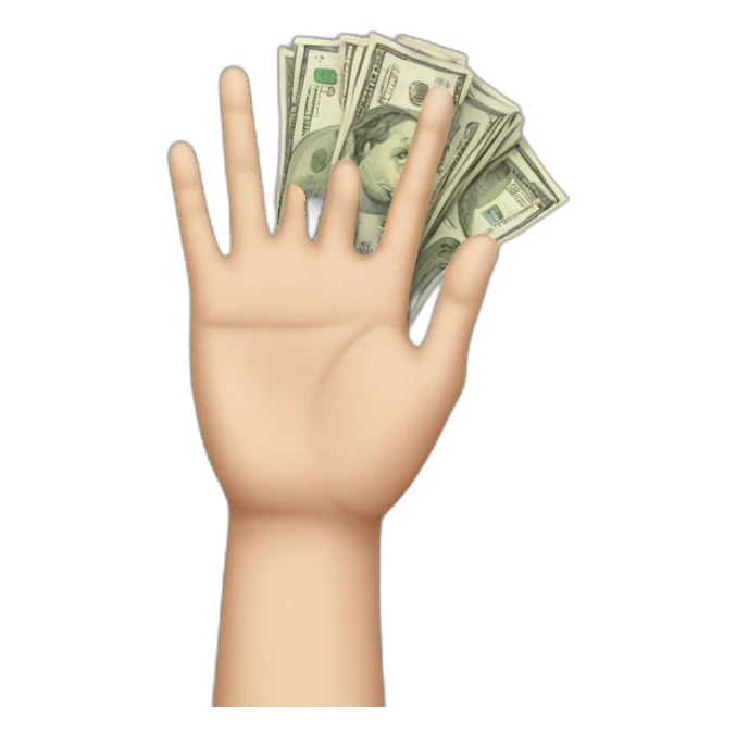 hand with money sticker