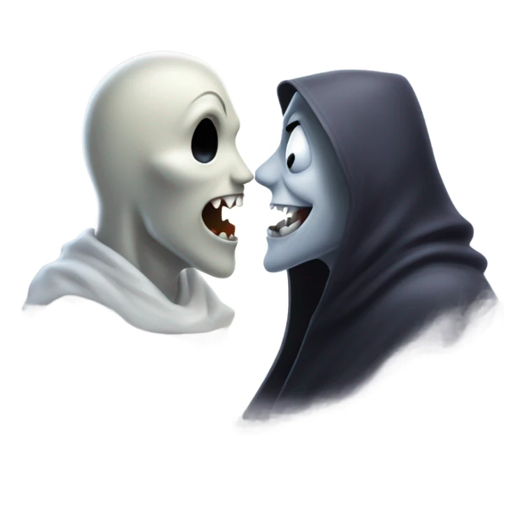 Scary Ghost kissing vampire sticker