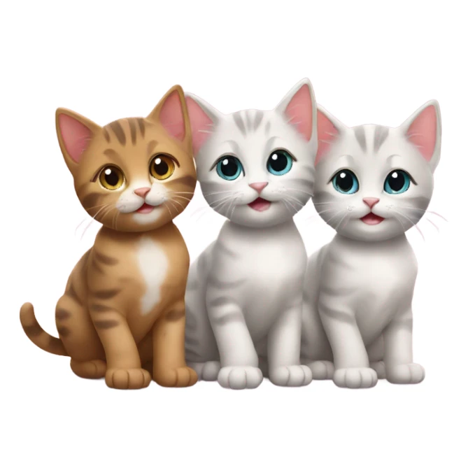 Three kittens saying good morning sticker