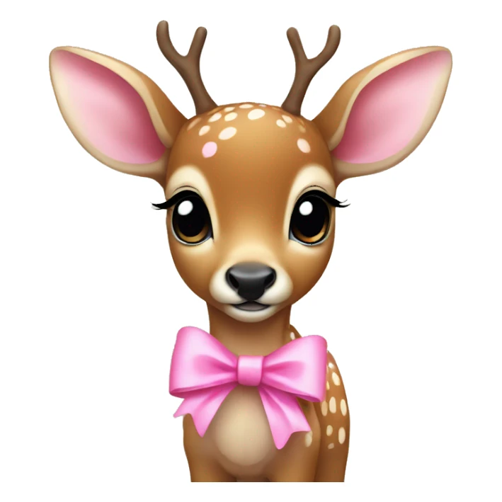 a baby deer with a pink bow  sticker