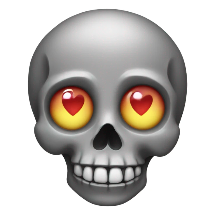 Skull with heart eyes sticker