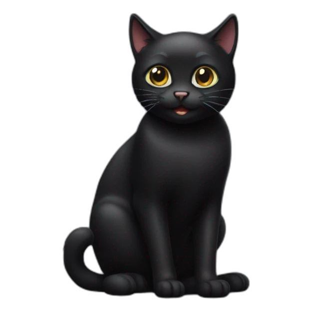 Fun black cat sticker