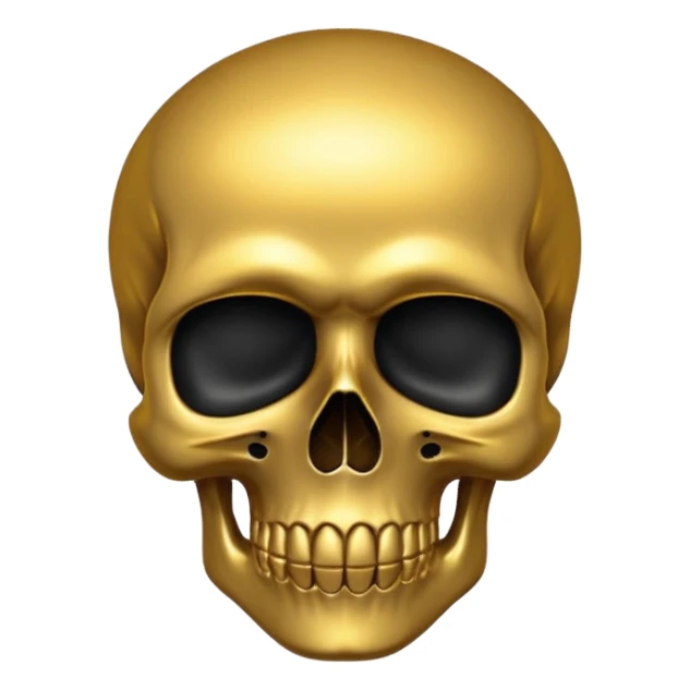 💀 gold skull bottom half and black top half  sticker