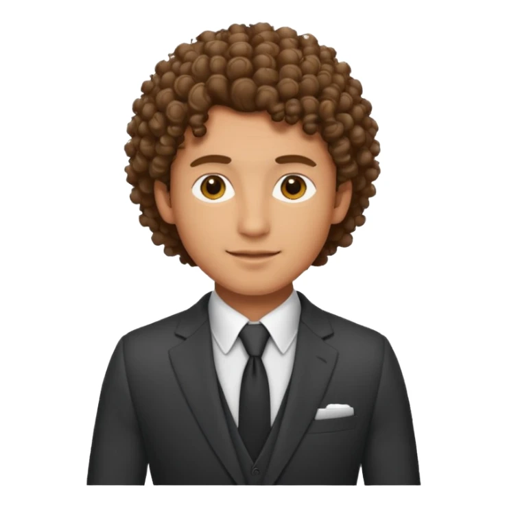 curly-haired man in a suit sticker