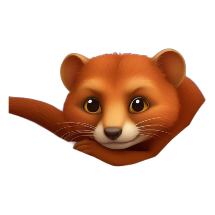 red mongoose in bed sticker