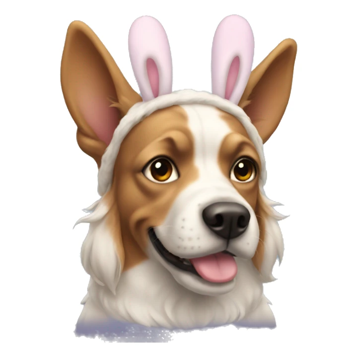 Dog with bunny ears sticker