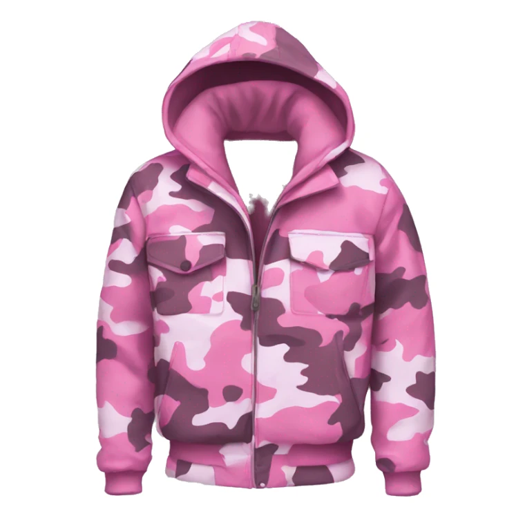 Pink camouflage jacket with hood sticker