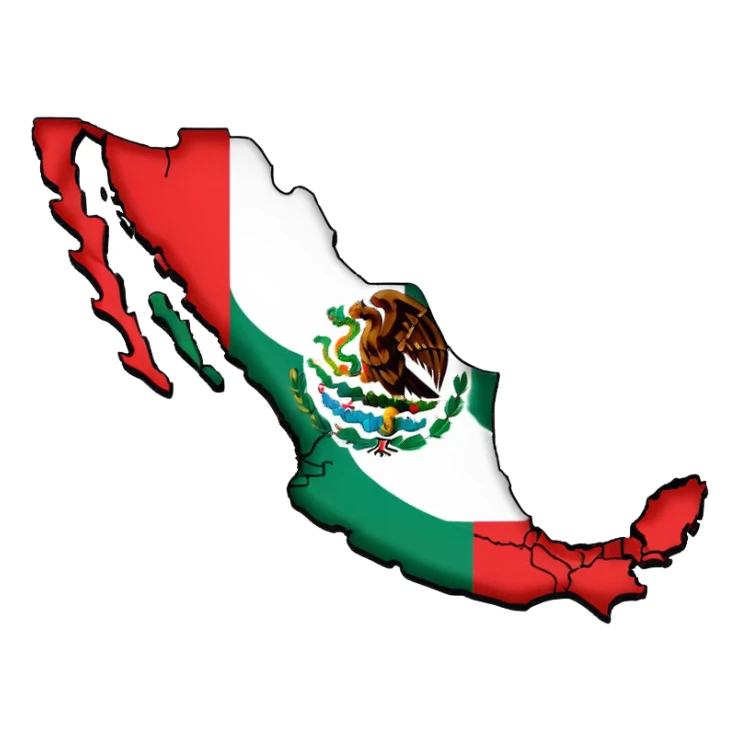 Mexican flag but map sticker