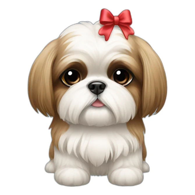 Shihtzu with a bow sticker