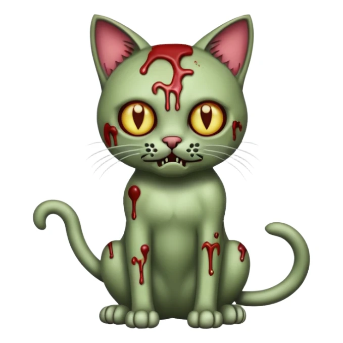 zombie cat full body sticker