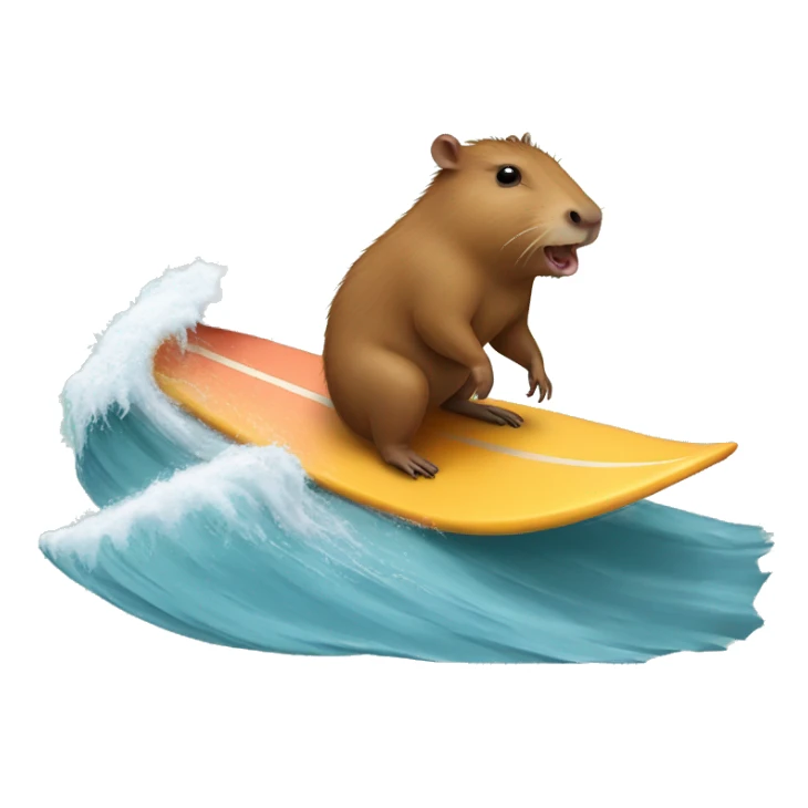 capybara surfing with a rat on its back sticker