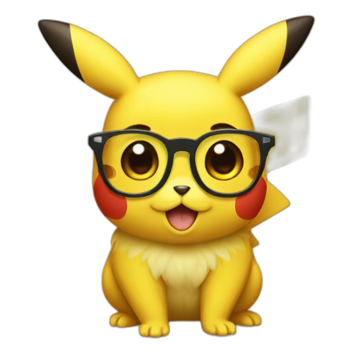 pikachu with glasses sticker