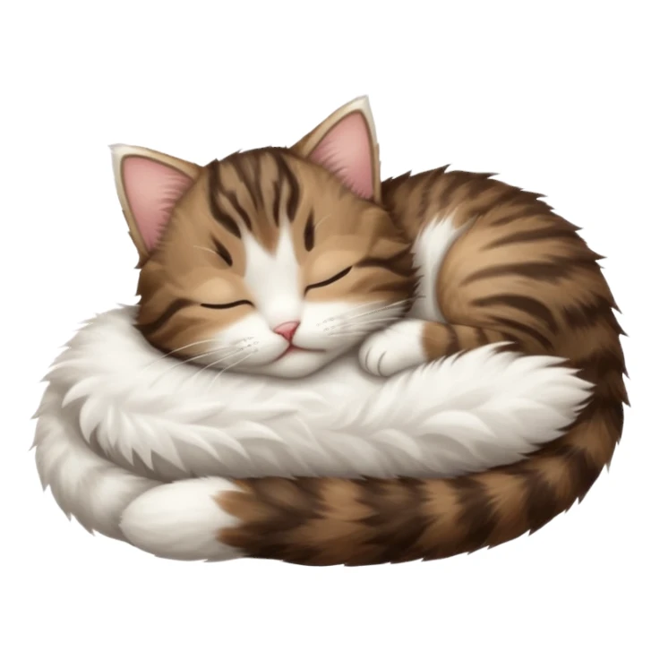 dark brown tabby and white kitten upside down sleeping sticker