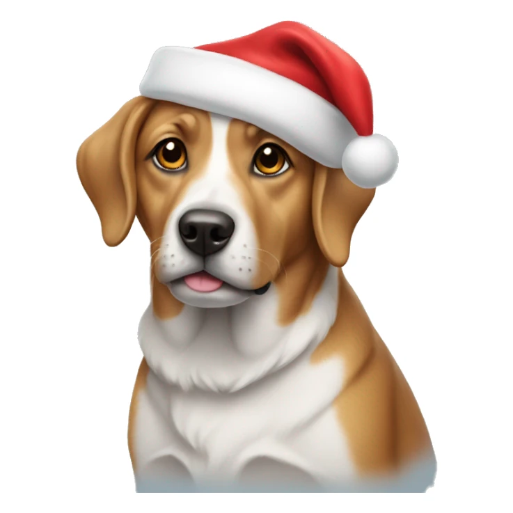 Dog wearing Santa hat  sticker