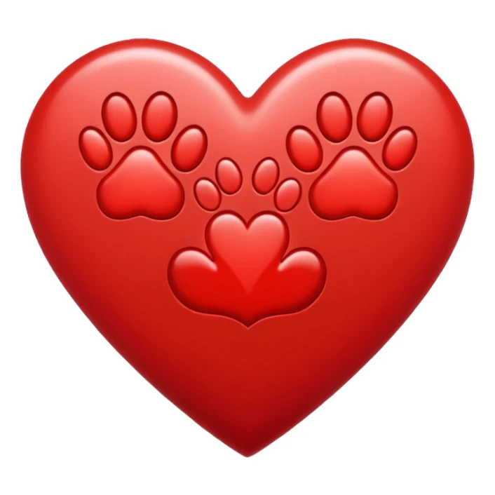 heart with tiny paw prints forming a border sticker