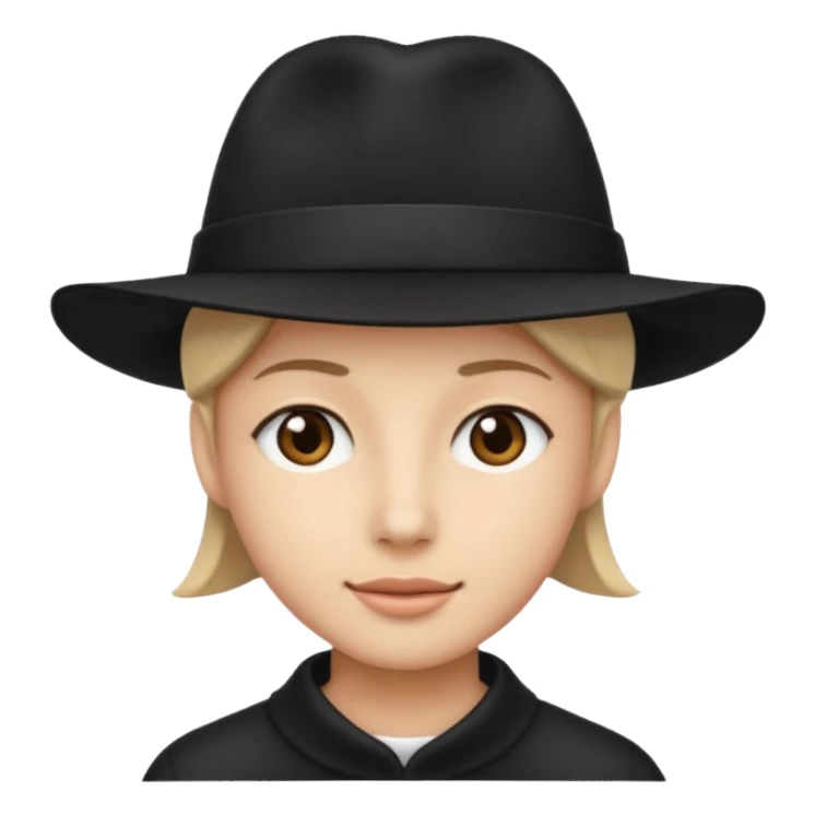 black hat wearing  sticker