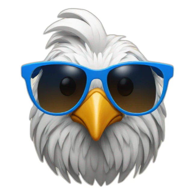 roosterwith blue sunglasses sticker