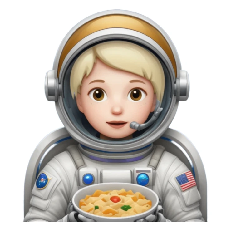 astronaut eating food sticker