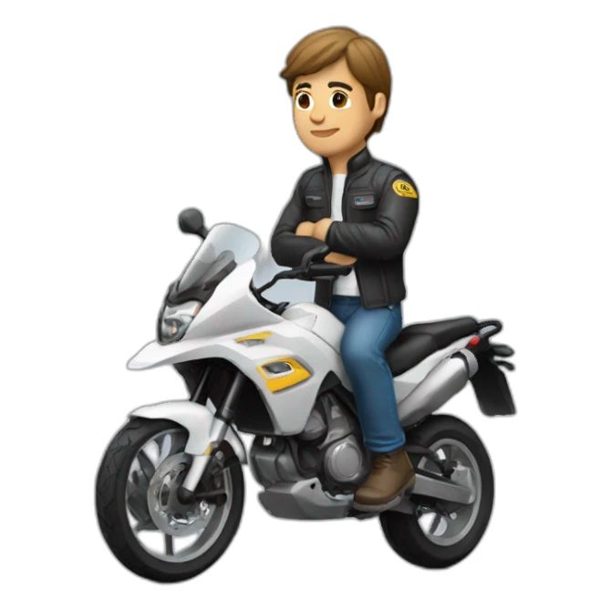 repartidor con una moto sticker