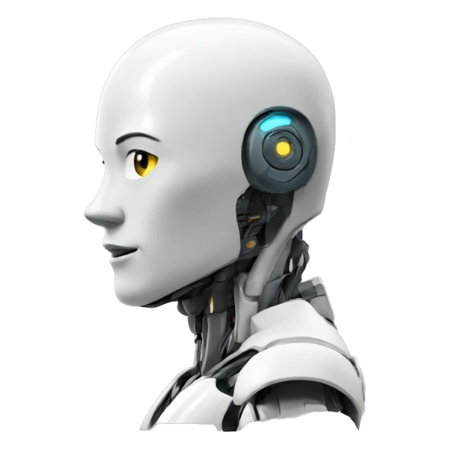 robot face in profile side view sticker