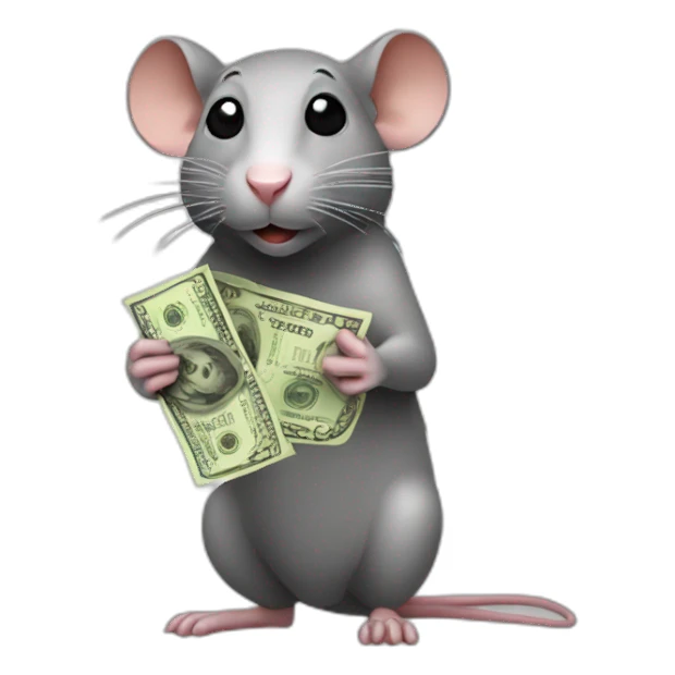 Rat with money sticker