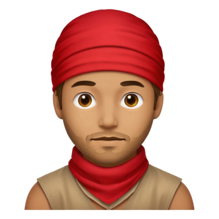 man with wearing red bandana sticker