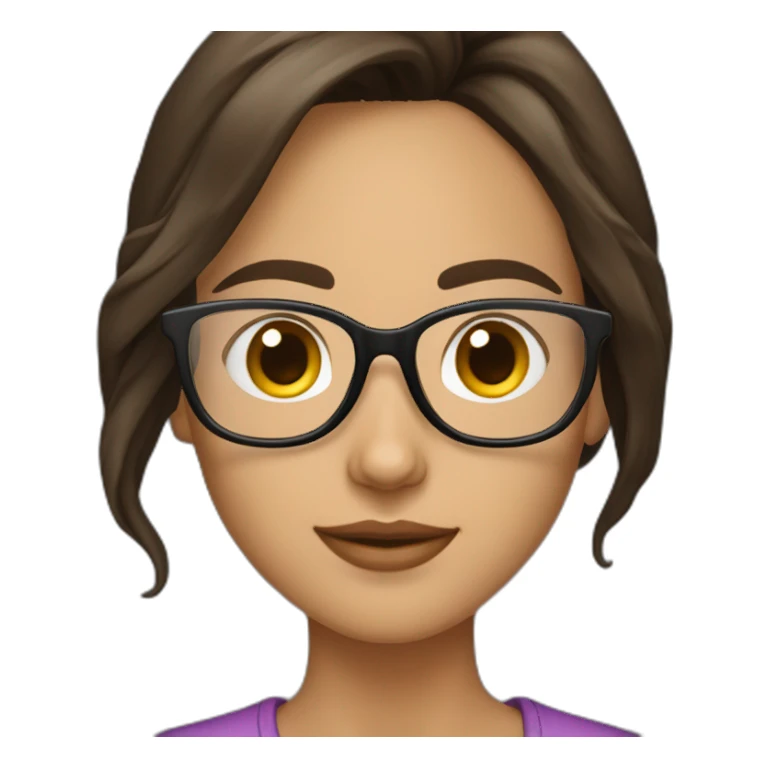 Mujer brunnette joven con lentes sticker