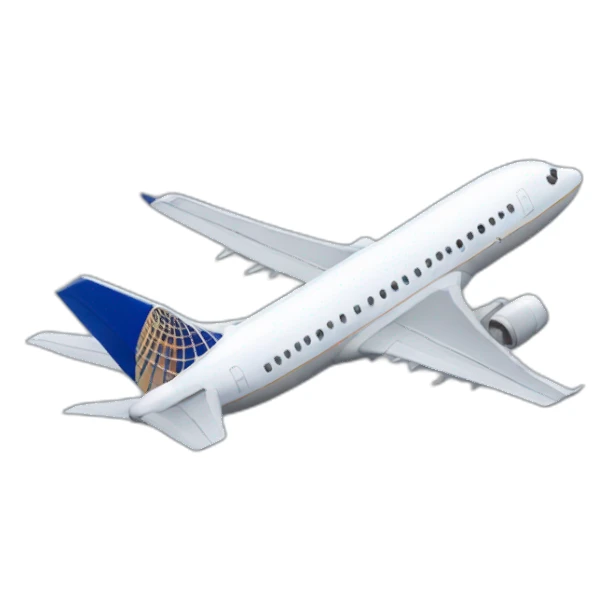 Plane with United airlines logo sticker