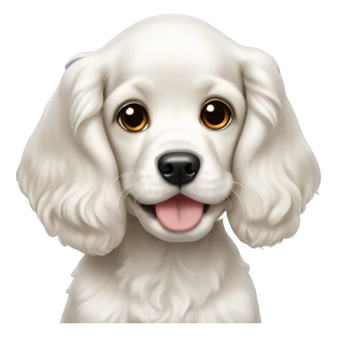 White Cocker spaniel puppy sticker