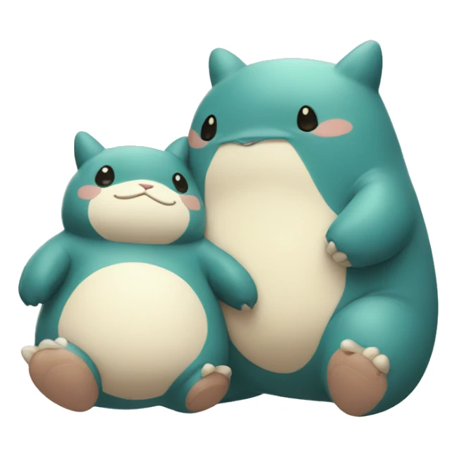 Easter bunny hugging snorlax sticker