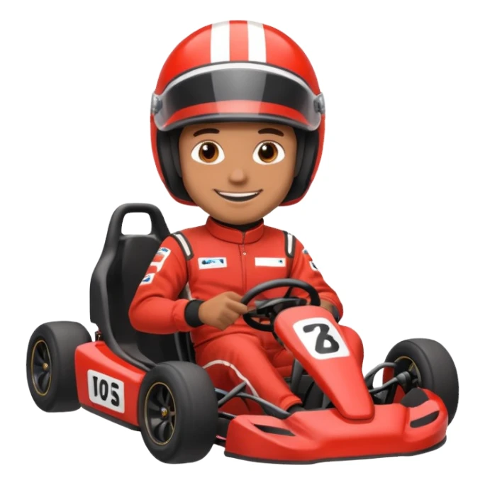 Brown man in gokart  sticker