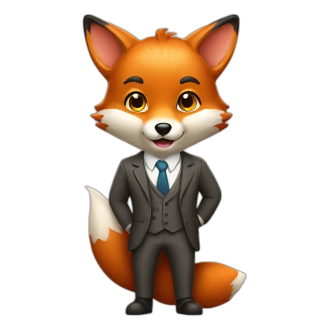 Cute fox banker sticker