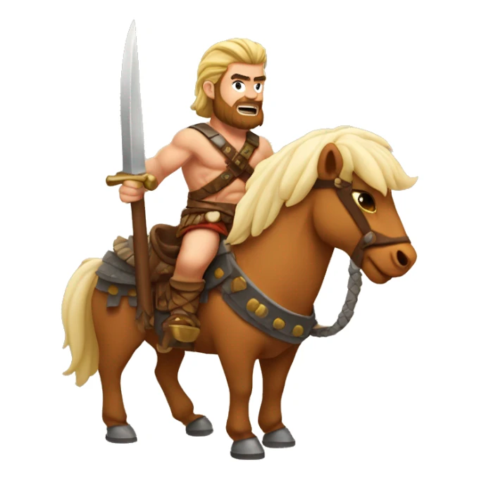 handsome barbarian riding cheet sticker